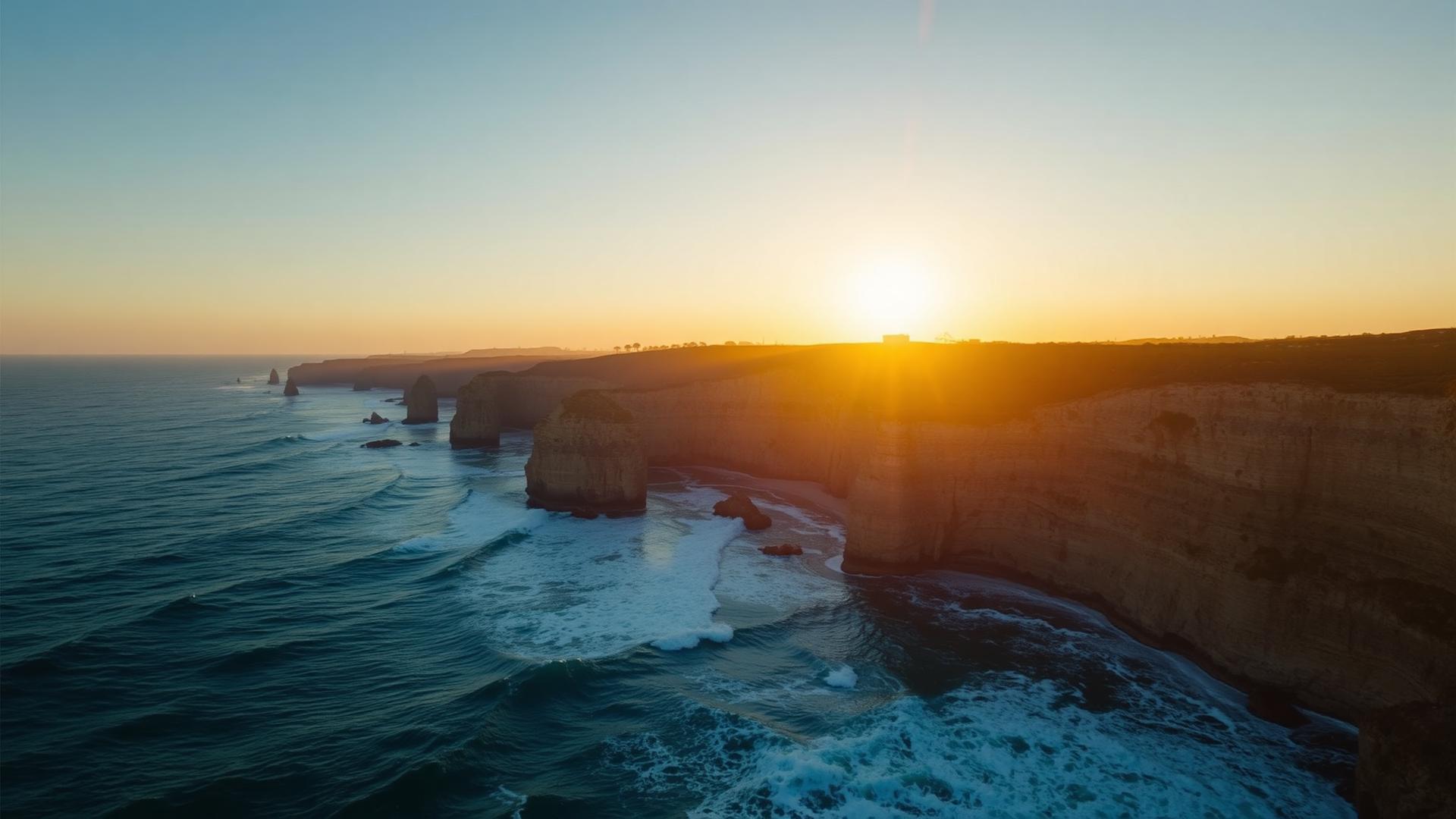 Atlantic coastline at golden hour